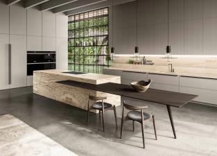 Vitae Kitchen With Stone Clad Island