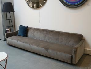 Vibieffe Pop Sofa in Taupe Velvet - In Stock