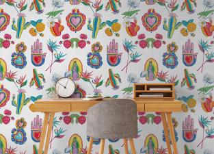 London Art Mexican Folk Wallpaper